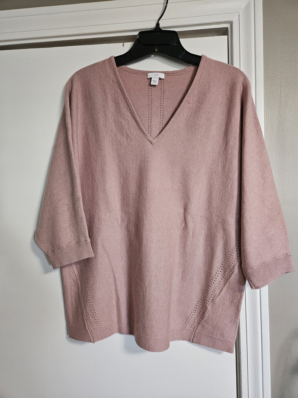 J. Jill Dusty Pink V-Neck Sweater